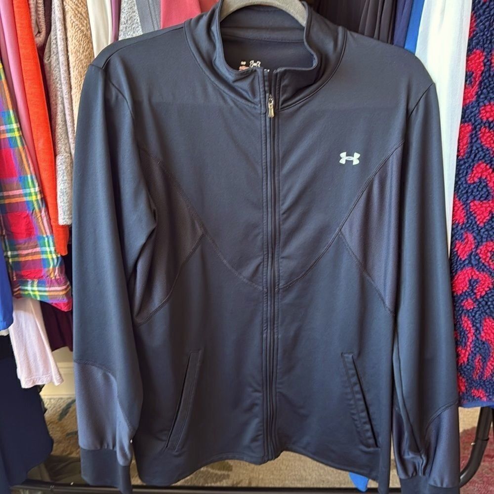 Under Armour women's fill-zip all season gear jacket, size large, black